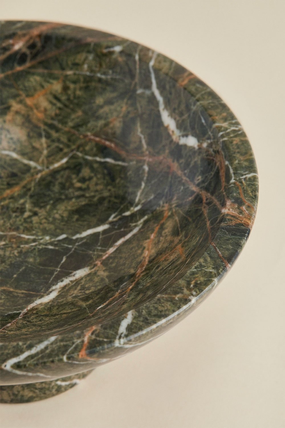 Ronde decoratieve schaal Ø25 cm van Korinza marmer, galerij beeld 5