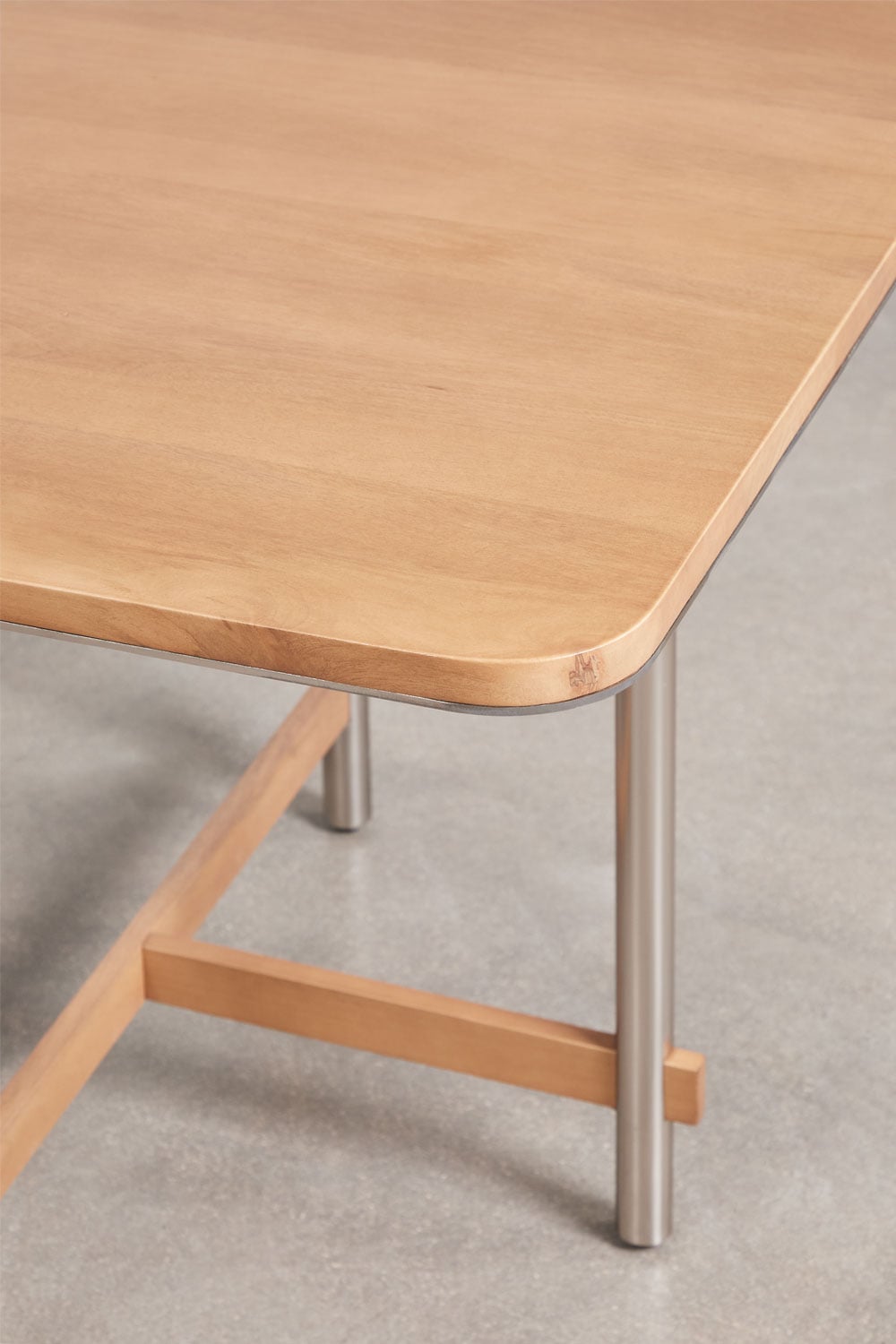 Rechthoekige eettafel van mangohout en staal Osaka, galerij beeld 5