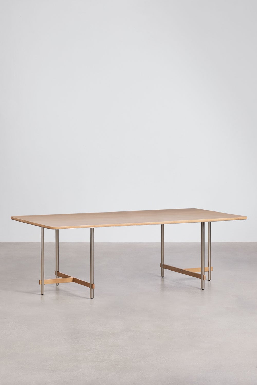 Rechthoekige eettafel van mangohout en staal Osaka, galerij beeld 3