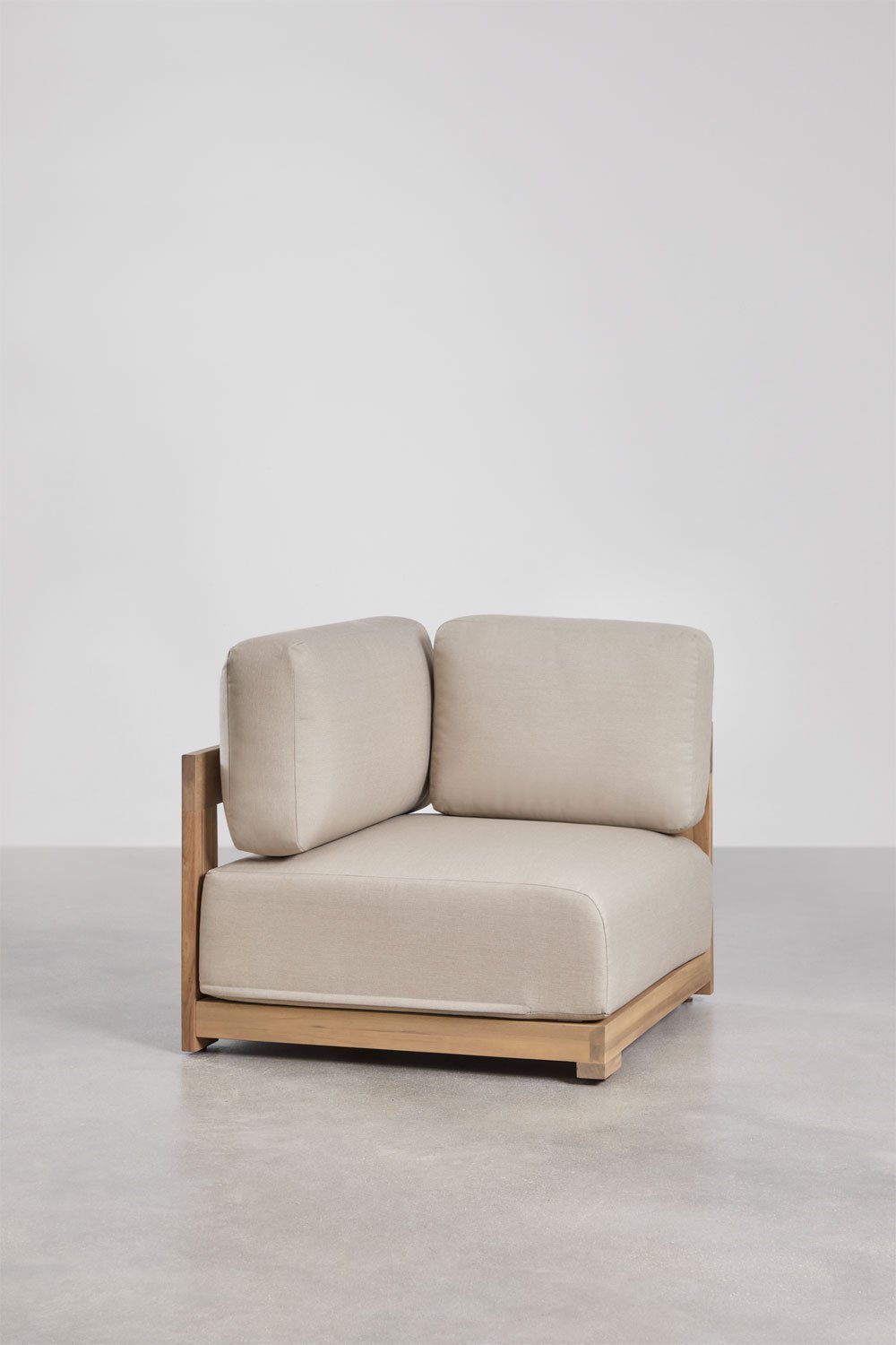 Brivori 6-delige hoekmodulaire loungeset met bijzettafel en salontafel van acaciahout, galerij beeld 6