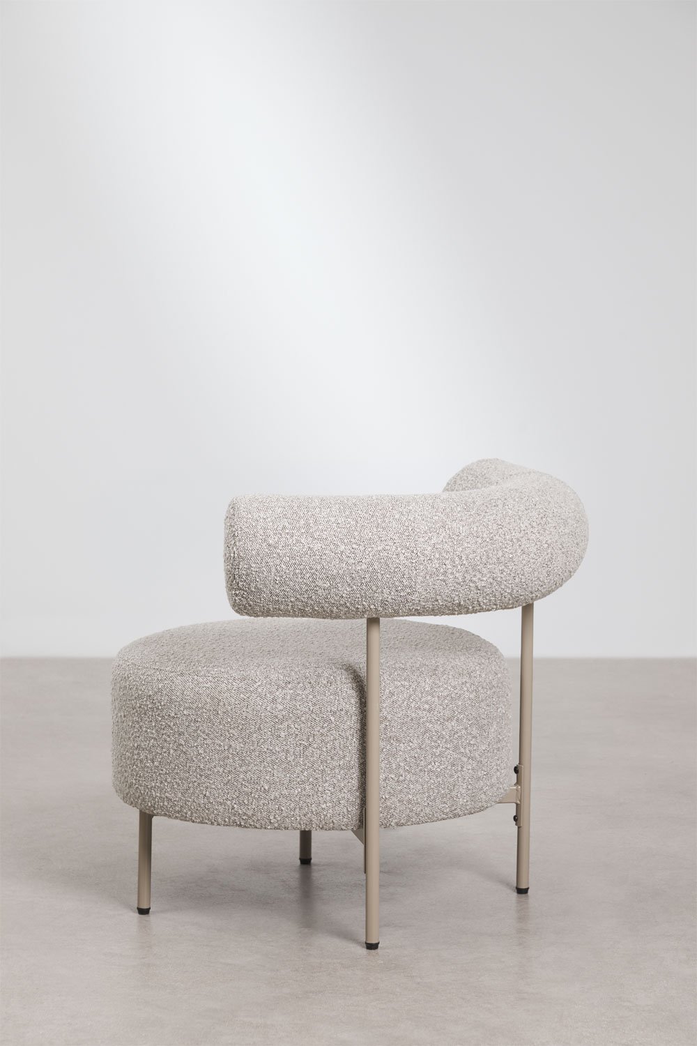 Bouclé stoffen fauteuil Arieta, galerij beeld 5