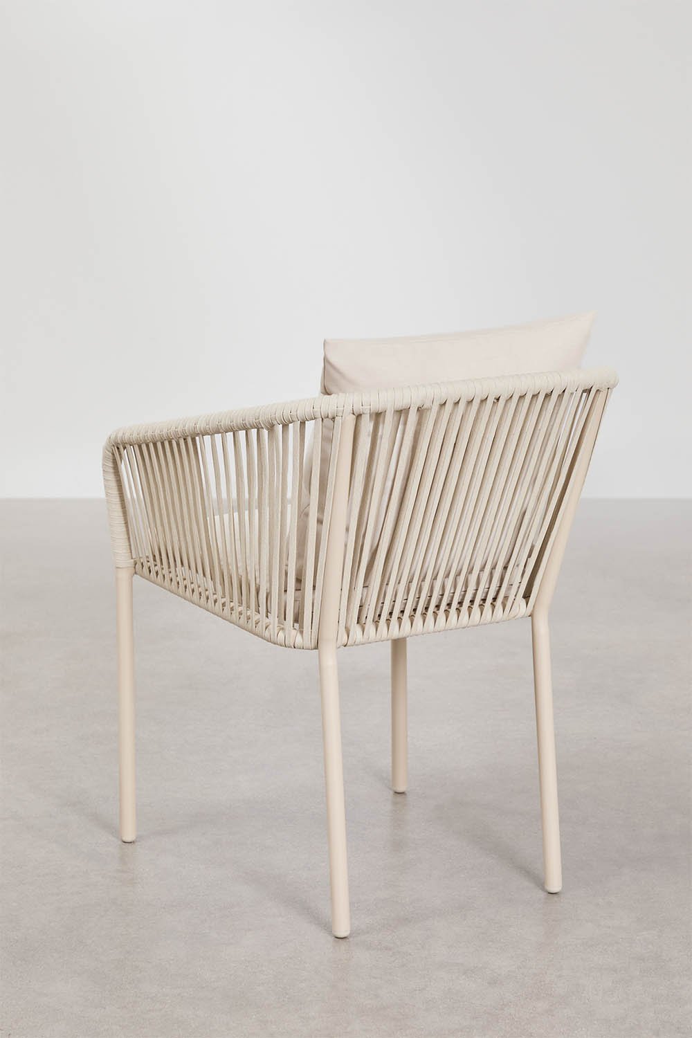 Set van 2 eetkamerstoelen met armleuningen in gevlochten touw Arhiza Classic, galerij beeld 3