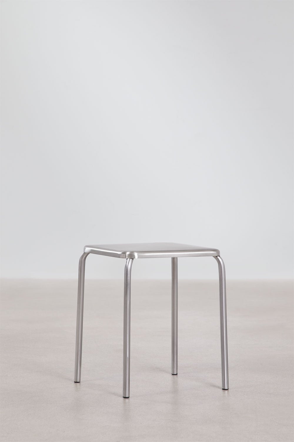 Stapelbare set van 4 lage krukken 45 cm van roestvrij staal Narnial , galerij beeld 1