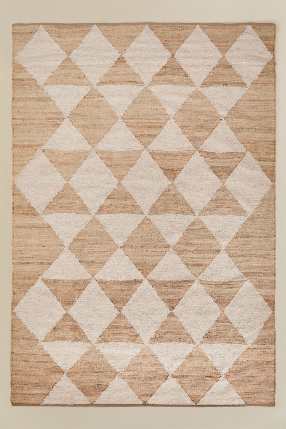 Rechthoekig vloerkleed van jute en katoen Braeden, galerij beeld 1