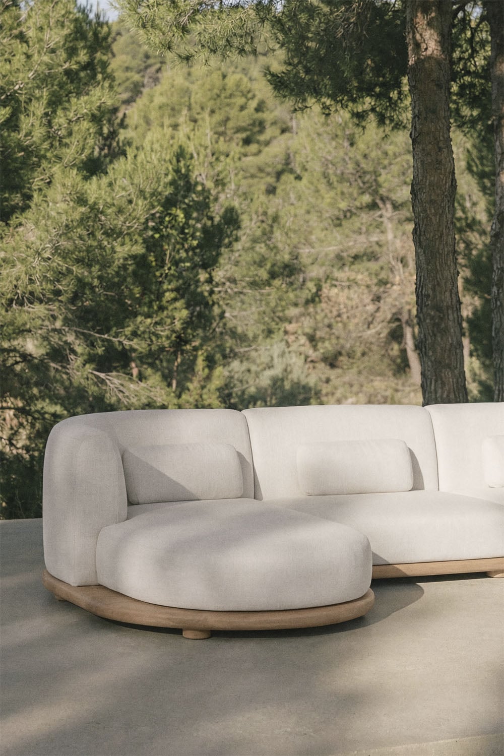 4-delige modulaire tuinbank met chaise longue van acaciahout Gerard, galerij beeld 2