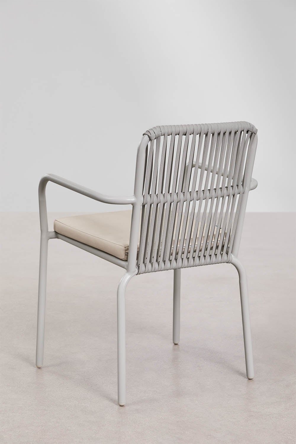 Stapelbare set van 4 aluminium tuinstoelen met armleuningen Alberta, galerij beeld 5