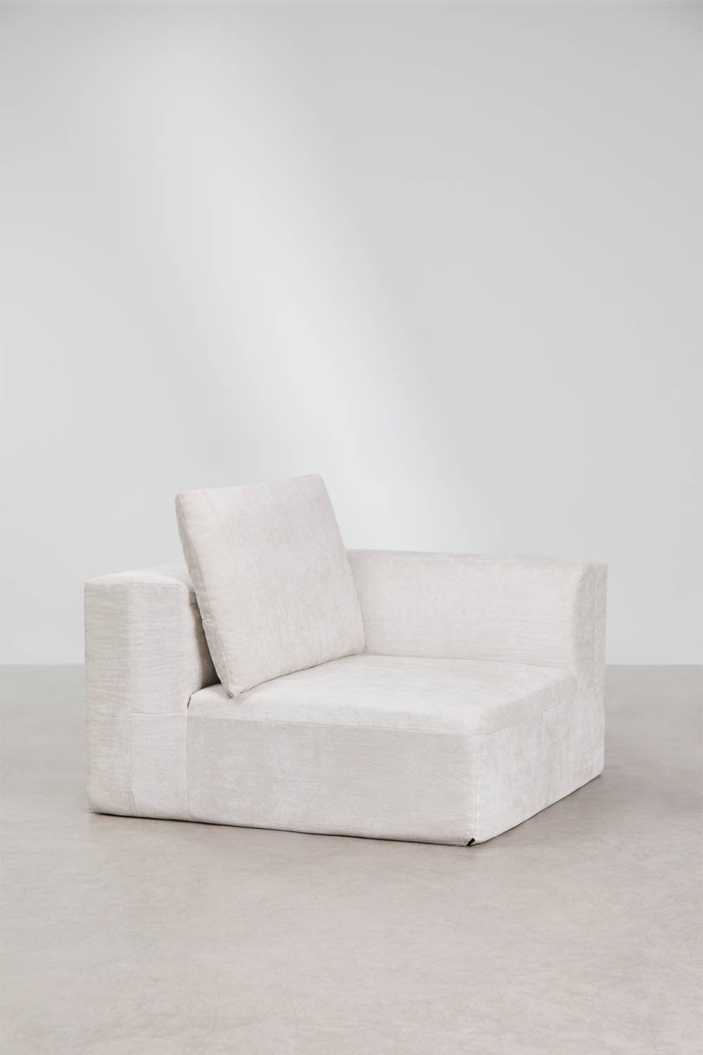 Hoekmodule voor modulaire bank in vacuüm verpakte chenille Norridge, galerij beeld 3