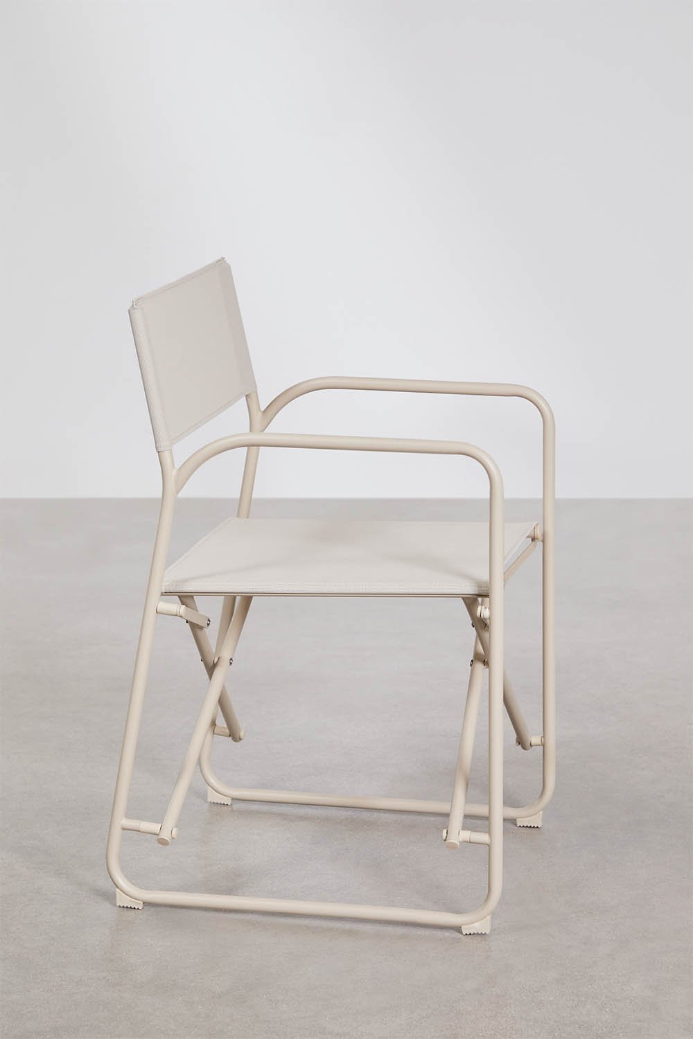 Rechthoekige tafelset 185x85 cm en 6 inklapbare regisseursstoelen van staal Melida, galerij beeld 7