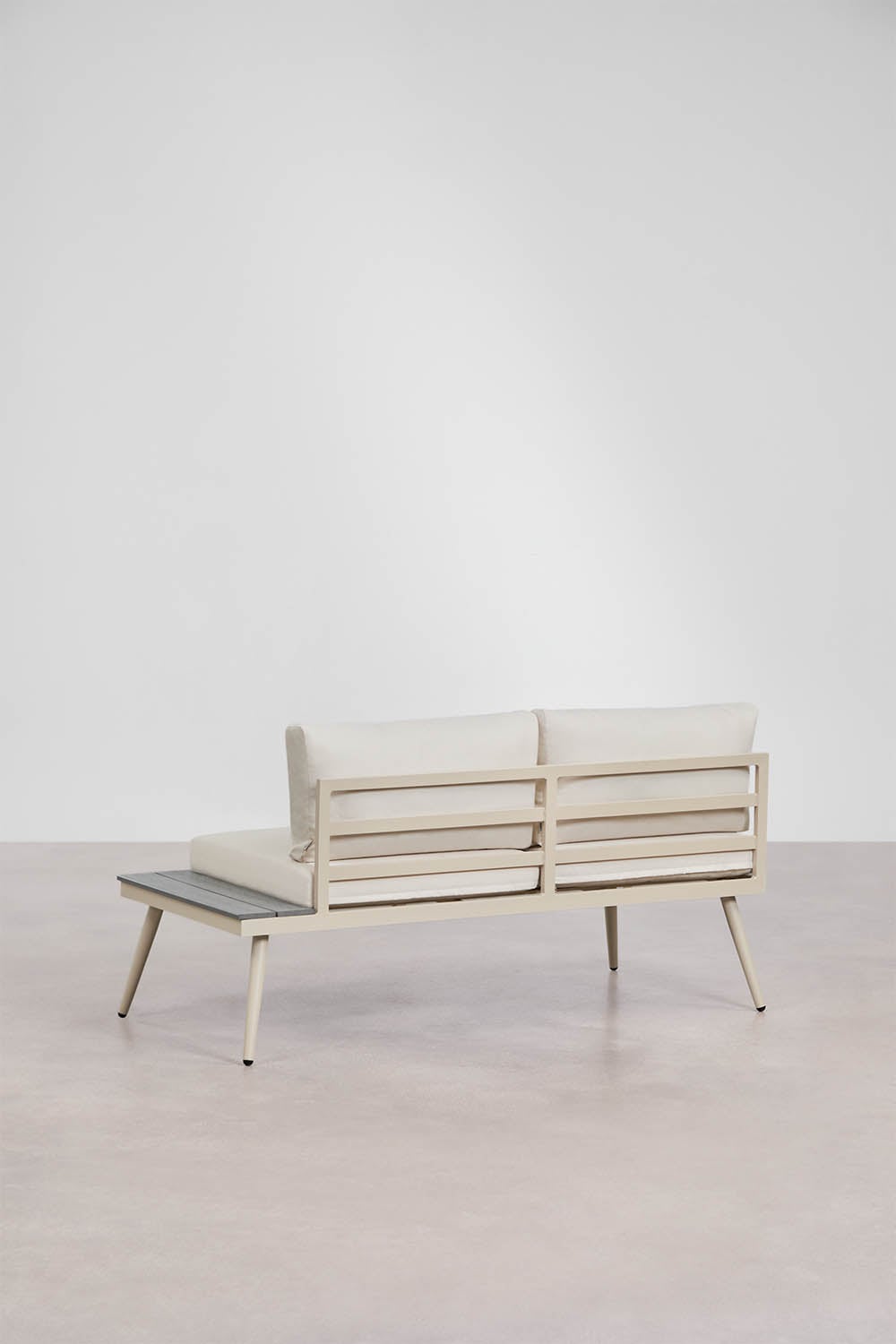 Nadi aluminium en houten tuinset met 4-zits hoekbank en salontafel, galerij beeld 3