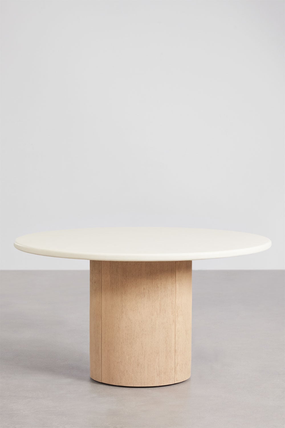 Ronde tuintafel van beton en acaciahout Sharpay, galerij beeld 3