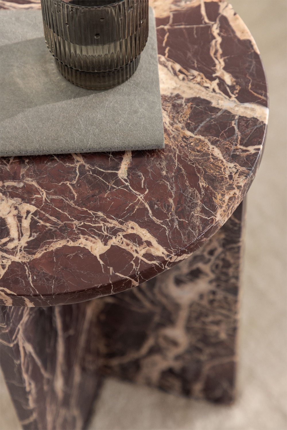 Ronde bijzettafel Ø35 cm in Mencia marmer, galerij beeld 2
