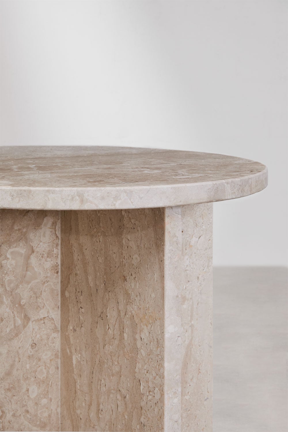 Ronde nachtkastje Ø35 cm in Mencia marmer, galerij beeld 5