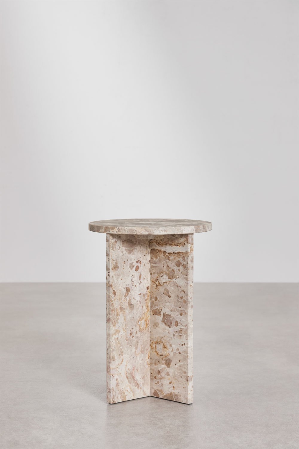 Ronde nachtkastje Ø35 cm in Mencia marmer, galerij beeld 4