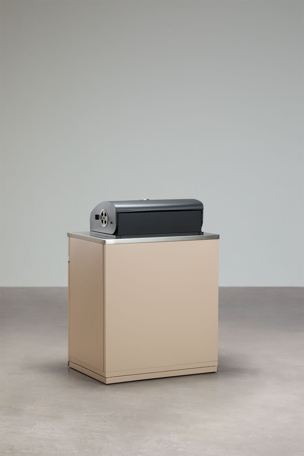 Opslagmodule met houtskoolbarbecue voor modulaire buitenkeuken van Rivana-staal, galerij beeld 4