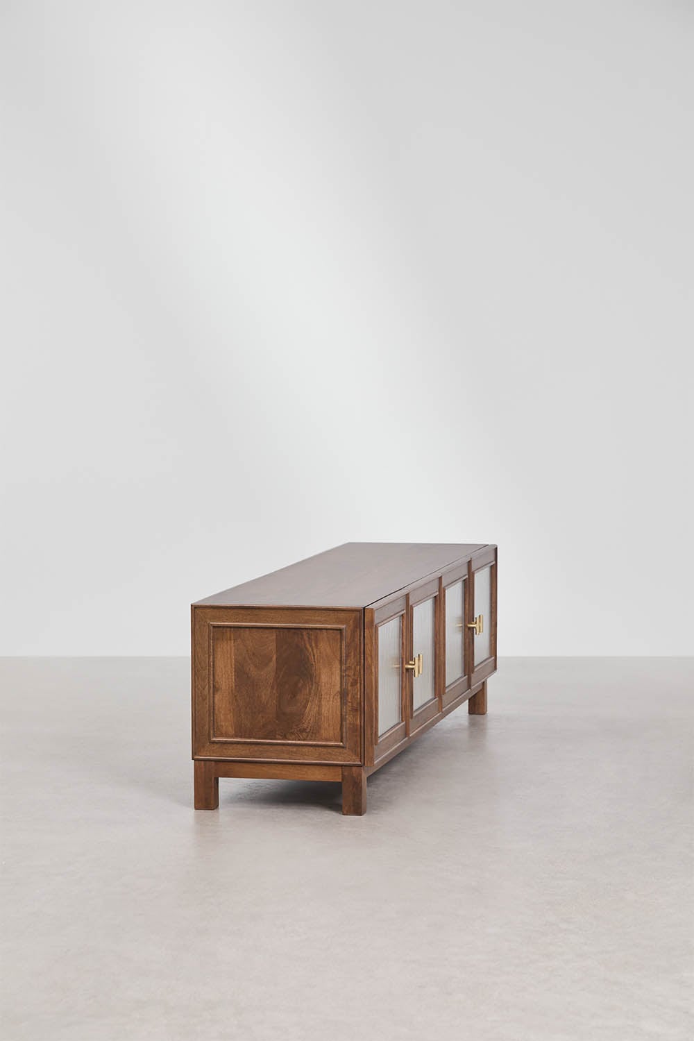 TV-meubel ↔︎170 cm van mangohout en glas Ildara, galerij beeld 4