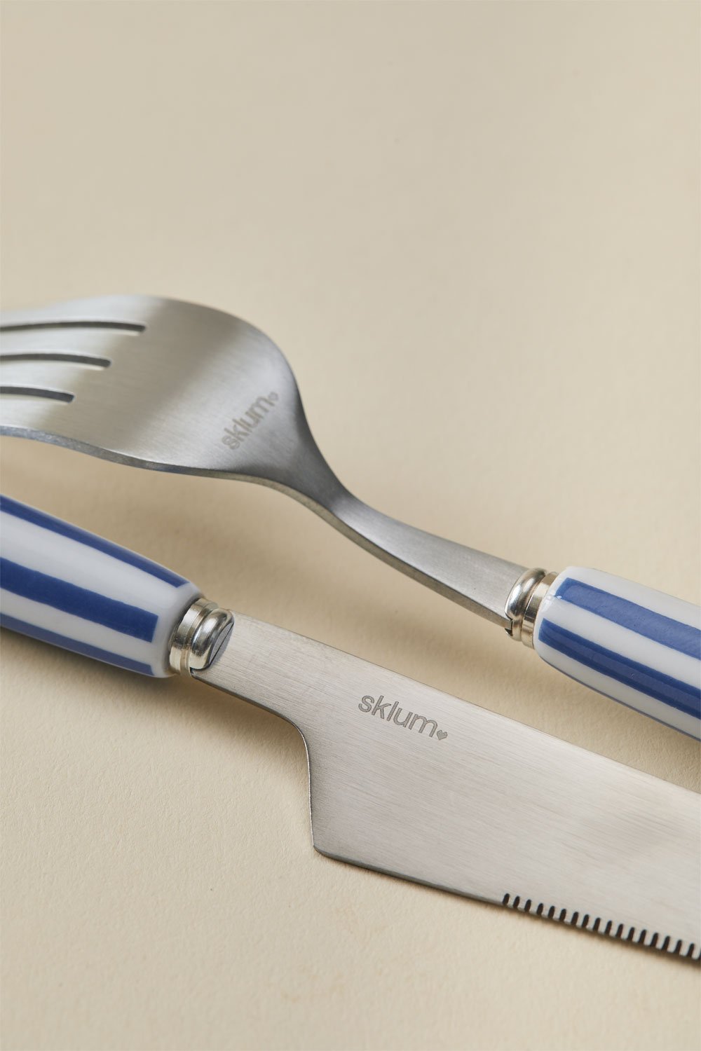 16-delige bestekset van roestvrij staal en keramiek Ireli, galerij beeld 4