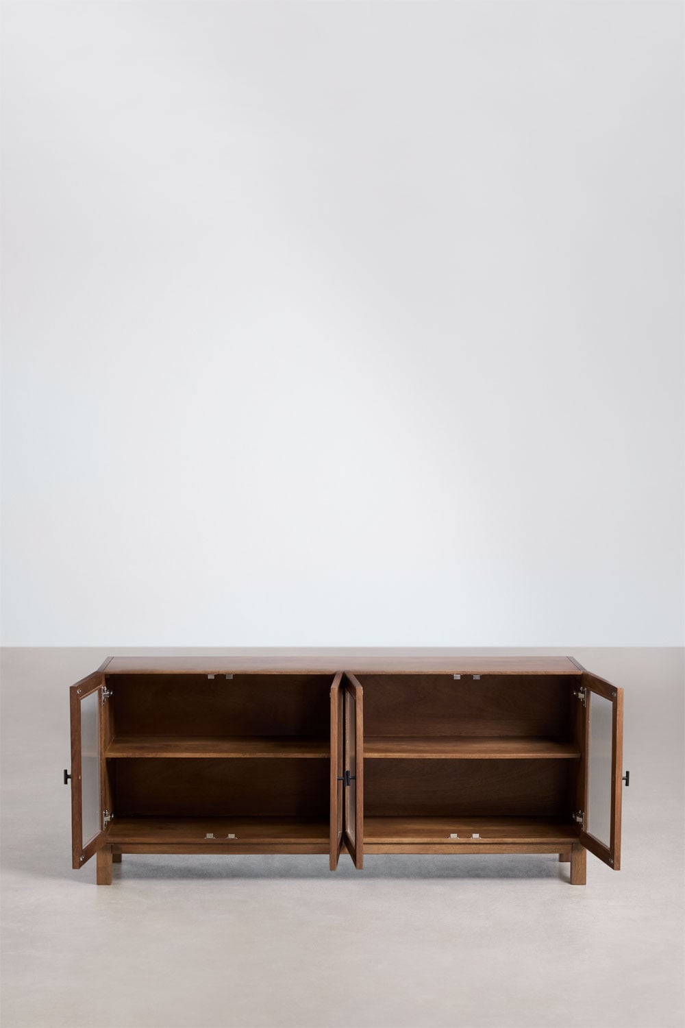 Ildara dressoir van mangohout en glas, galerij beeld 3