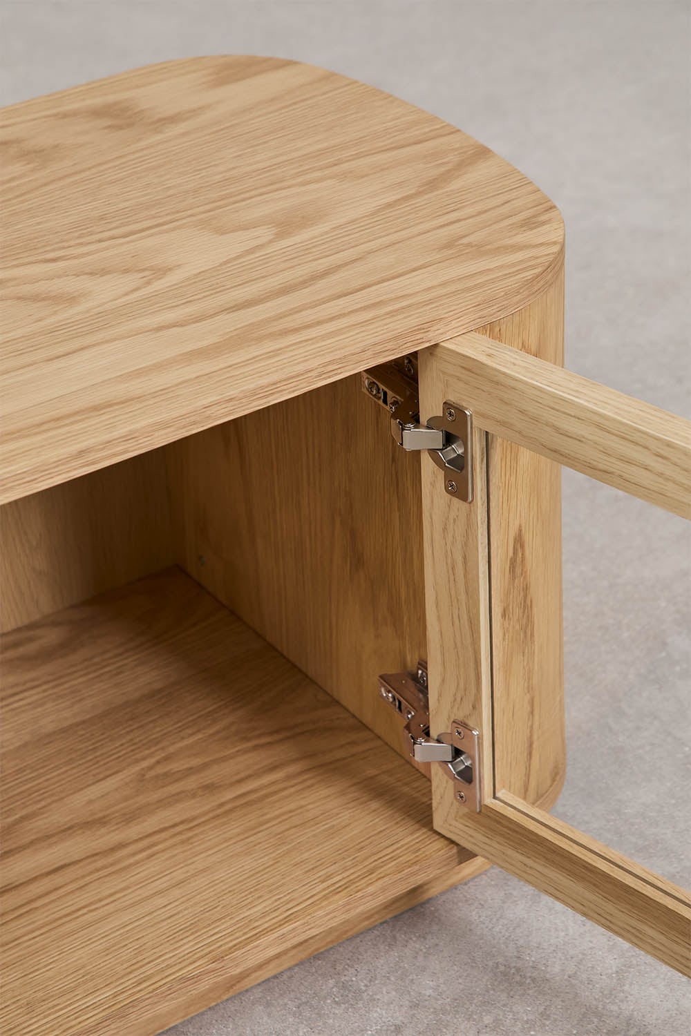 Walia TV-meubel 180x40 cm van MDF en gehard glas, galerij beeld 5