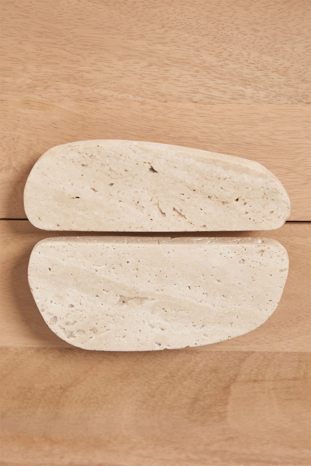 Set van 2 nachtkastjes 55x40 cm van mangohout en natuurlijke steen Kivalina, galerij beeld 8