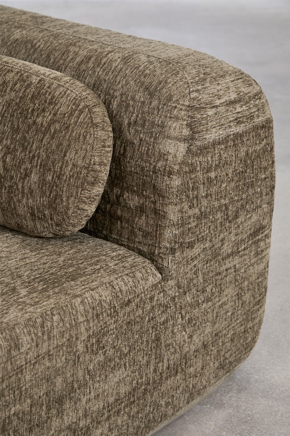 Linker divanmodule voor modulaire bank in vacuüm verpakte chenille Merida, galerij beeld 2