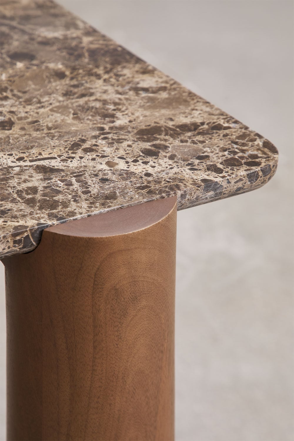 Rechthoekige eettafel 245x110 cm van mangohout en marmer Oneca, galerij beeld 6