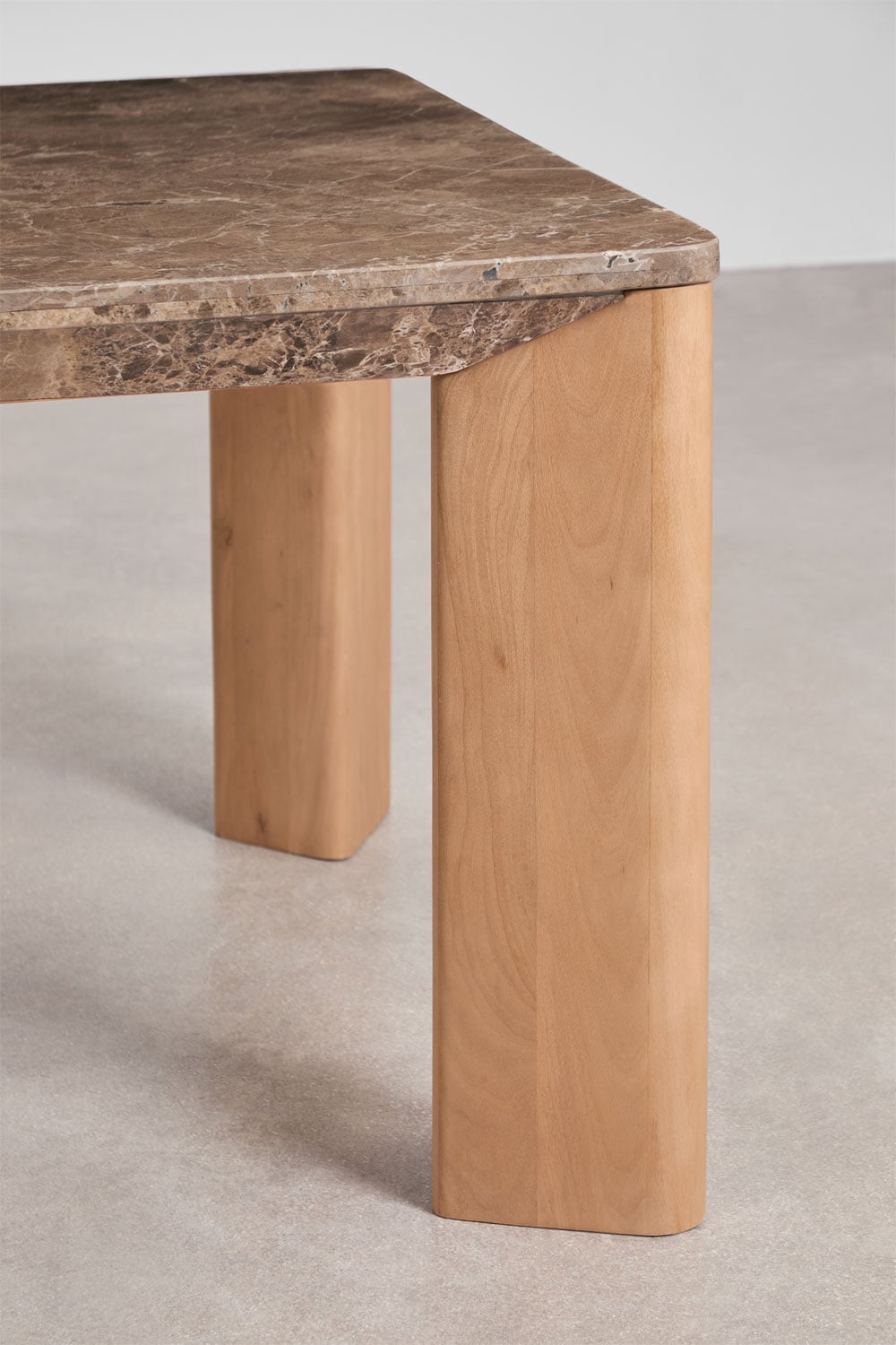 Rechthoekige eettafel 240x110 cm van mangohout en marmer Garsea, galerij beeld 3