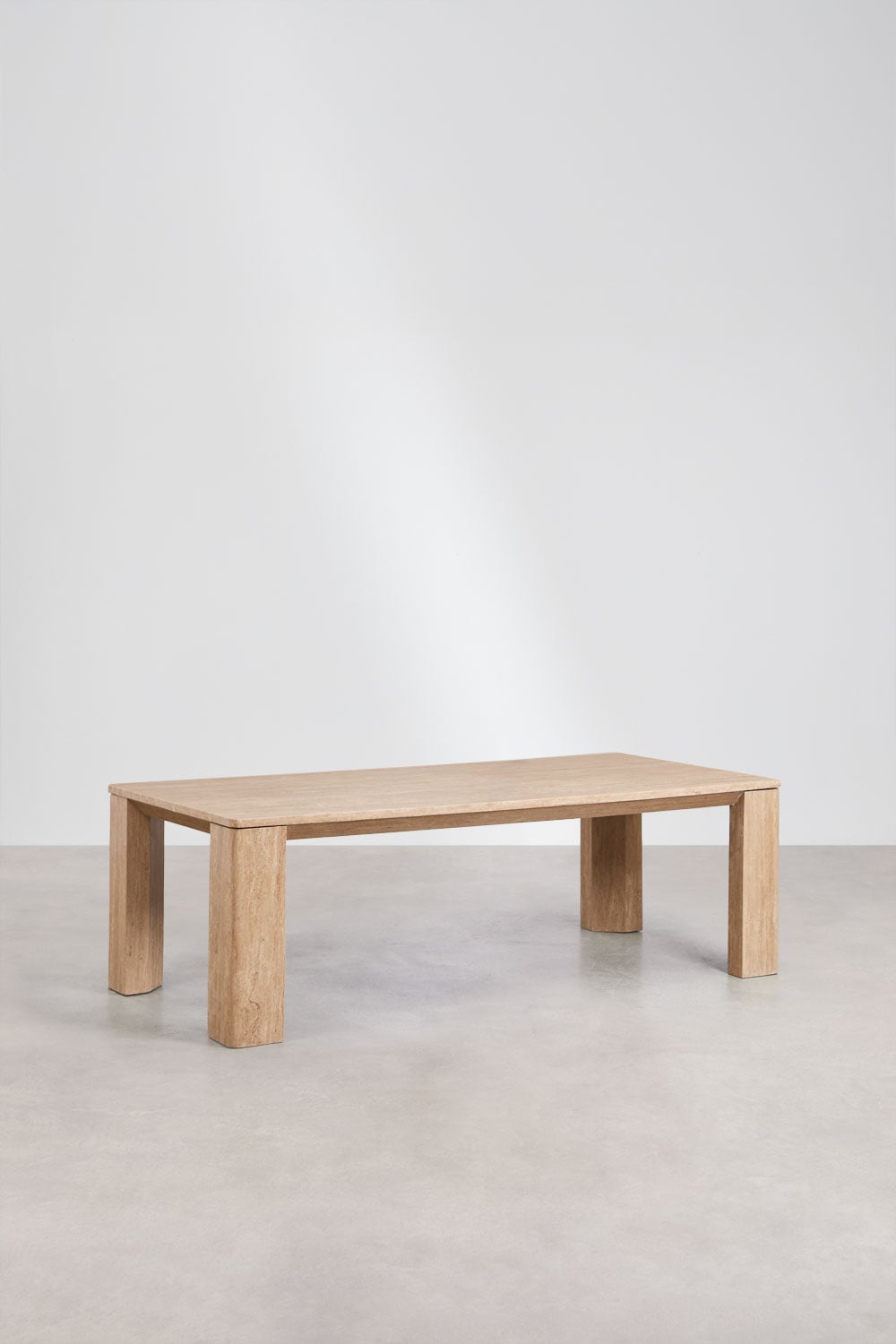 Rechthoekige eettafel 240x110 cm in travertijn Gundemar, galerij beeld 1