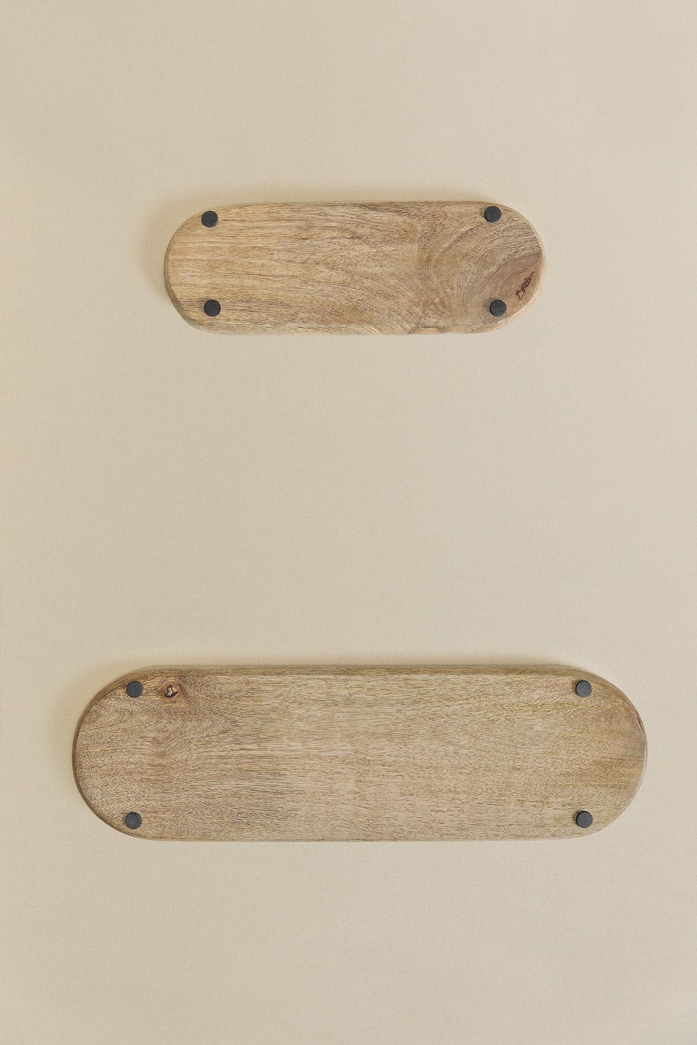 Set van 2 decoratieve dienbladen van mangohout Fruela, galerij beeld 4