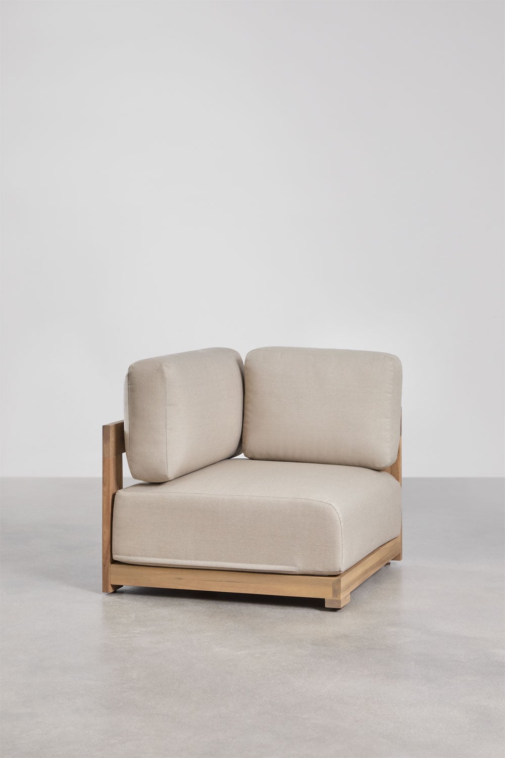 Brivori 6-delige hoekmodulaire loungeset met bijzettafel en salontafel van acaciahout, galerij beeld 6