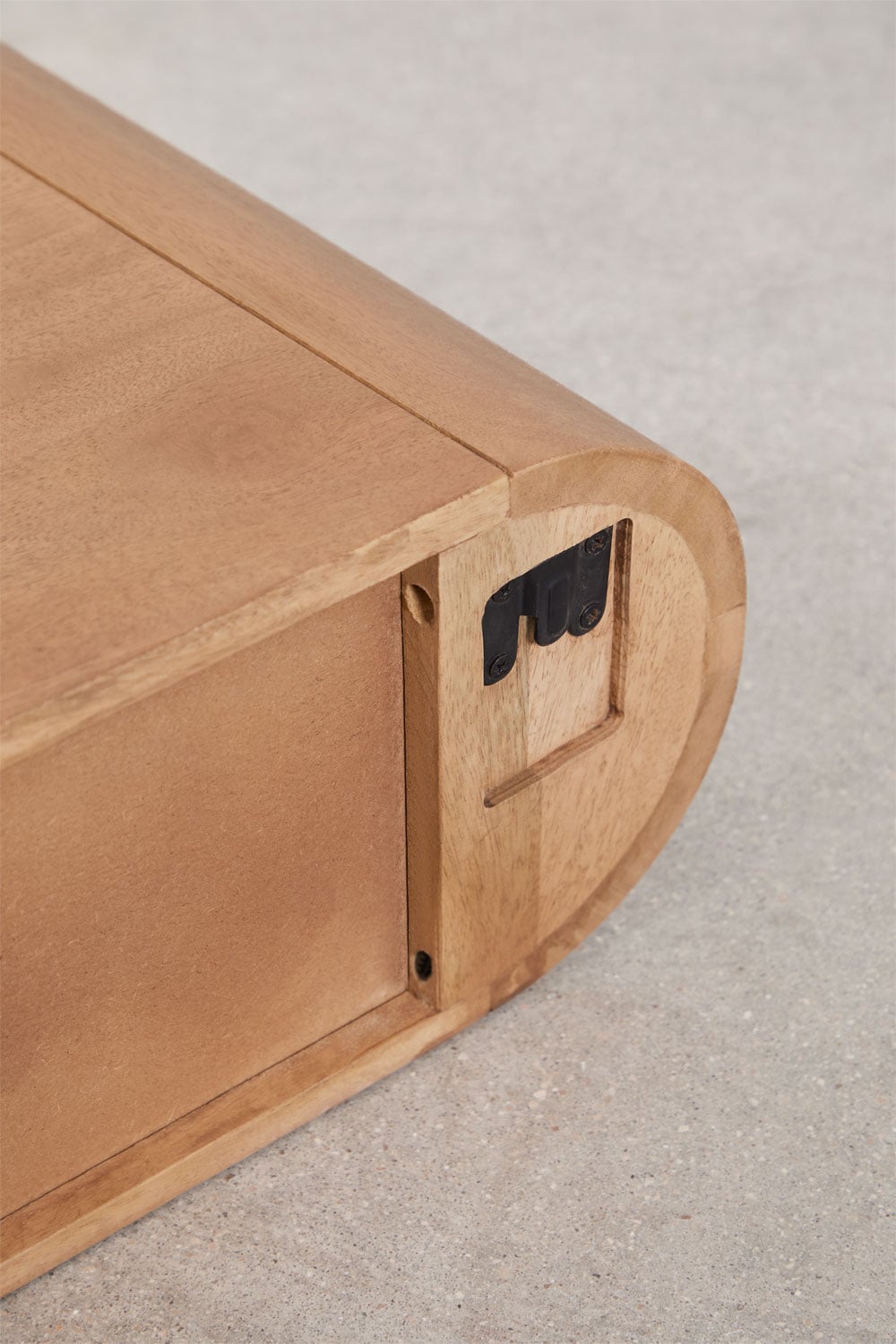 Wandconsole 100x40 cm van mangohout en travertijn Kivalina, galerij beeld 7