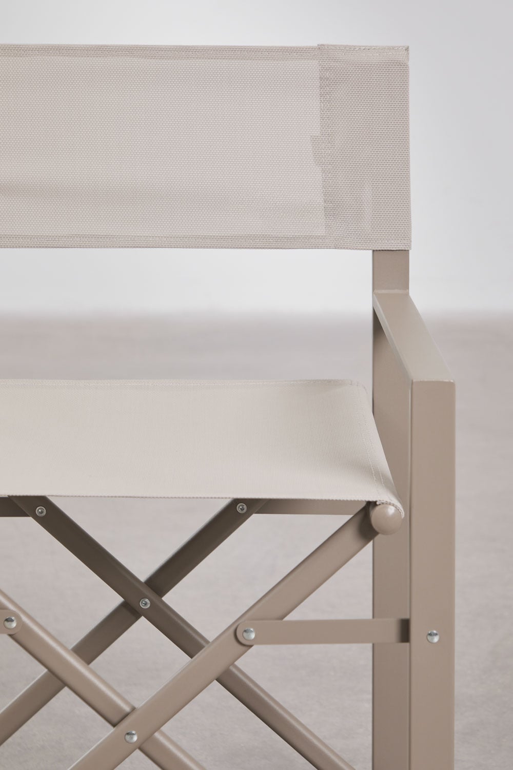 Uitbreidbare tuintafelset 90-180x90 cm van aluminium Starmi en 4 inklapbare regisseursstoelen van staal Zurena, galerij beeld 11