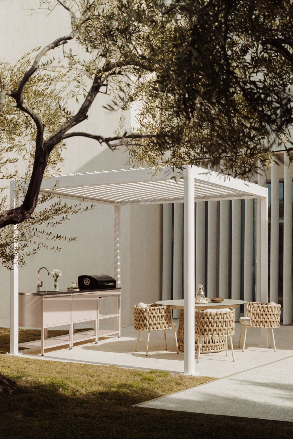 Bioclimatische aluminium pergola met Druvia lamellen, galerij beeld 1