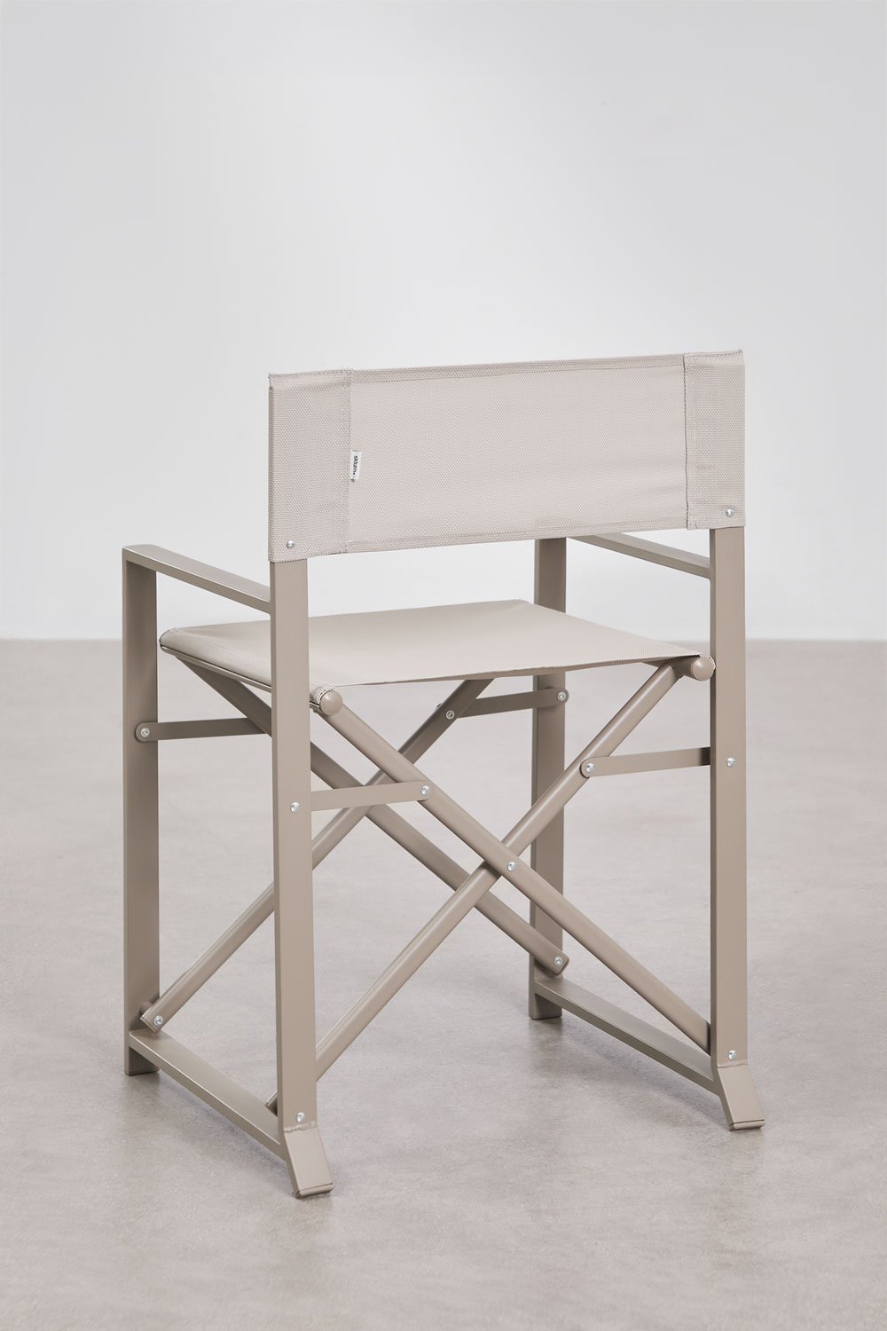 Uitbreidbare tuintafelset 90-180x90 cm van aluminium Starmi en 8 inklapbare regisseursstoelen van staal Zurena, galerij beeld 10