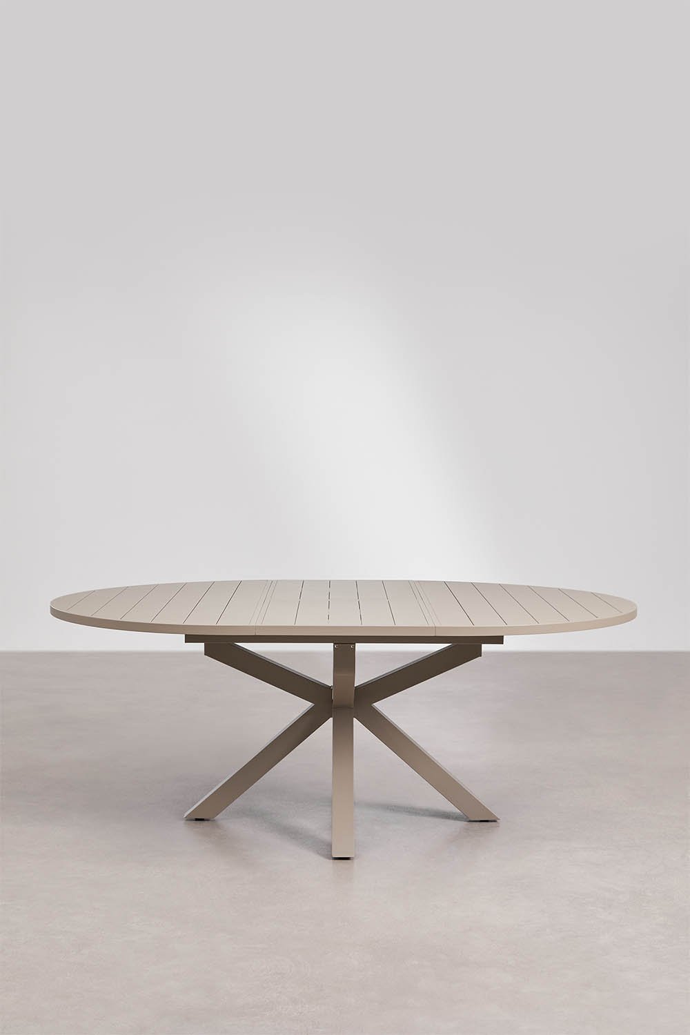 Set van uitschuifbare aluminium tuintafel Barces 145-200x145 cm en 6 inklapbare regisseursstoelen van staal Melida, galerij beeld 4