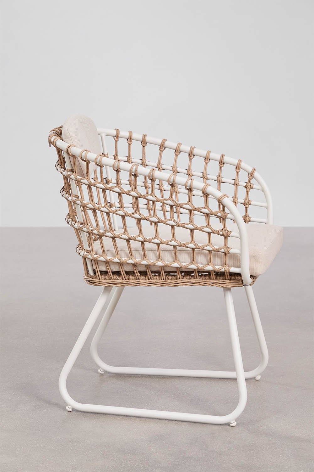Rechthoekige uitschuifbare eettafel 240-300x100 cm Mareiran en 8 tuinstoelen van aluminium en synthetisch riet Isaran, galerij beeld 10