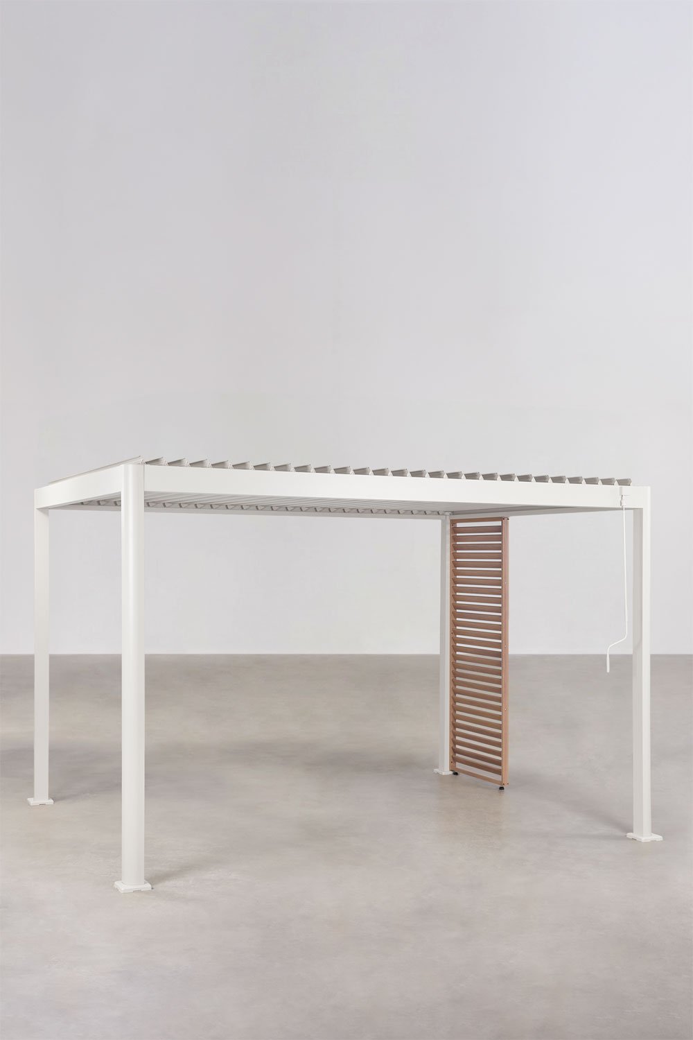 Bioclimatische aluminiumpergola met lamellen en Druvia-paneel, galerij beeld 1