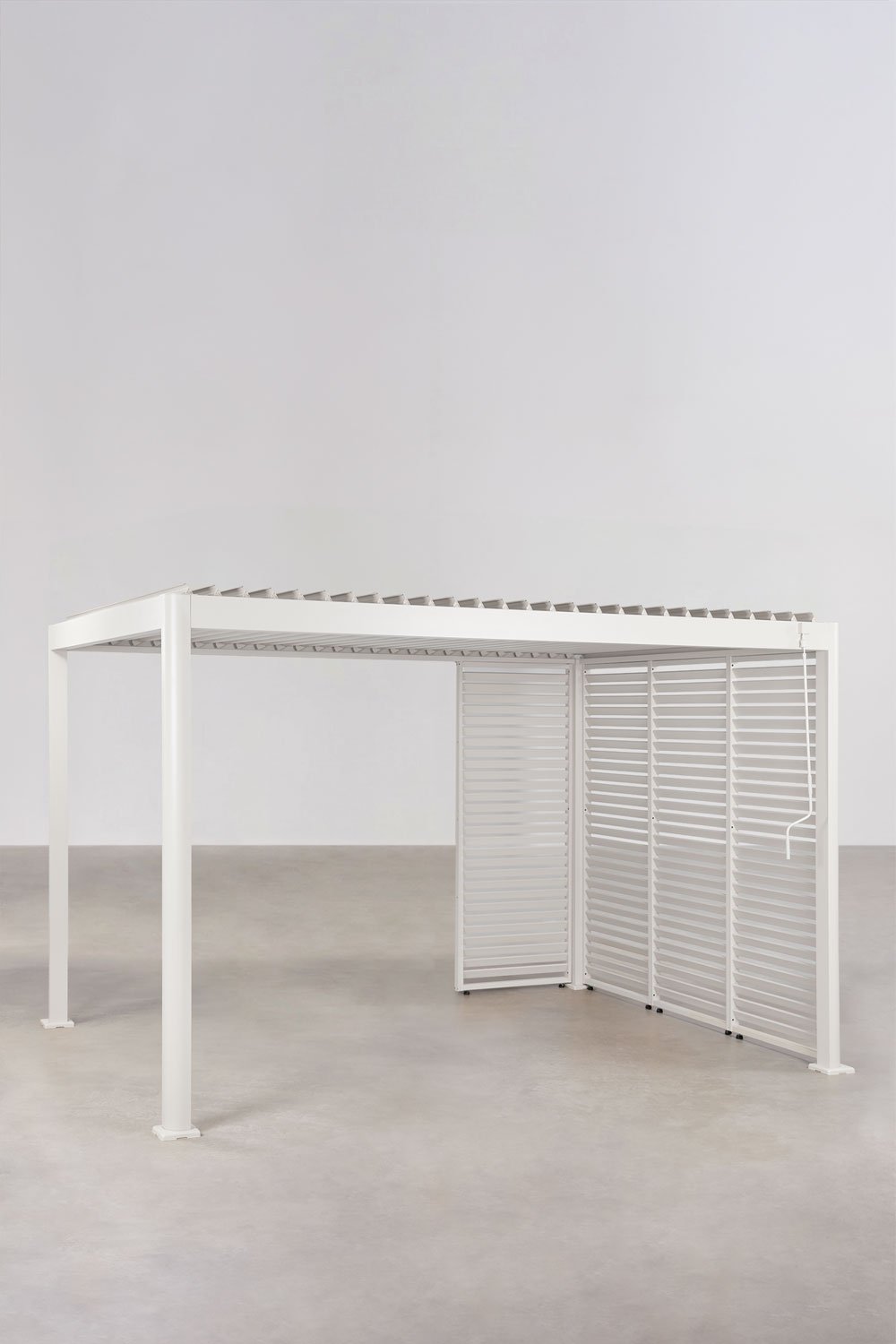 Bioclimatische aluminiumpergola met lamellen en Druvia-panelen, galerij beeld 1