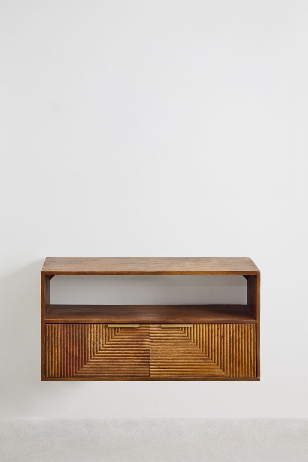 Baty zwevend badkamermeubelset van mangohout, galerij beeld 2
