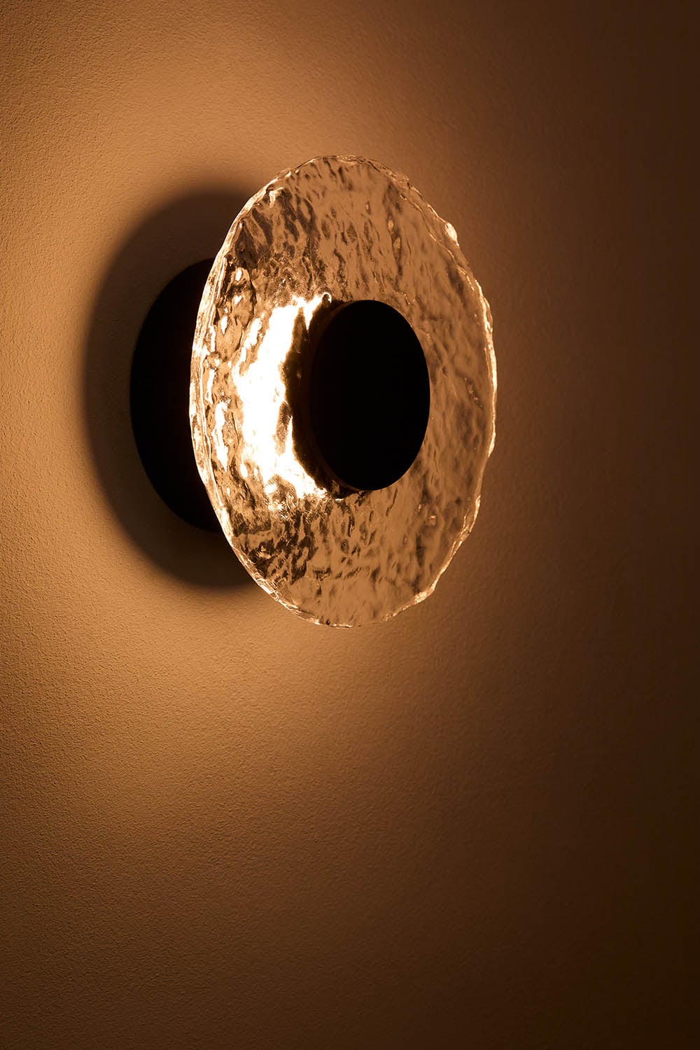 Wandlamp Ø20 cm LED van glas en ijzer Lorenzo, galerij beeld 2