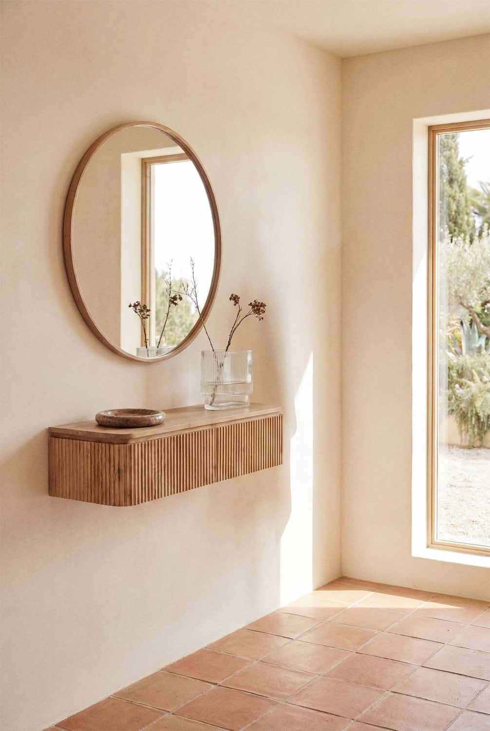Consolesideboard aan de muur 80x30 cm van acaciahout Biljandi, galerij beeld 1