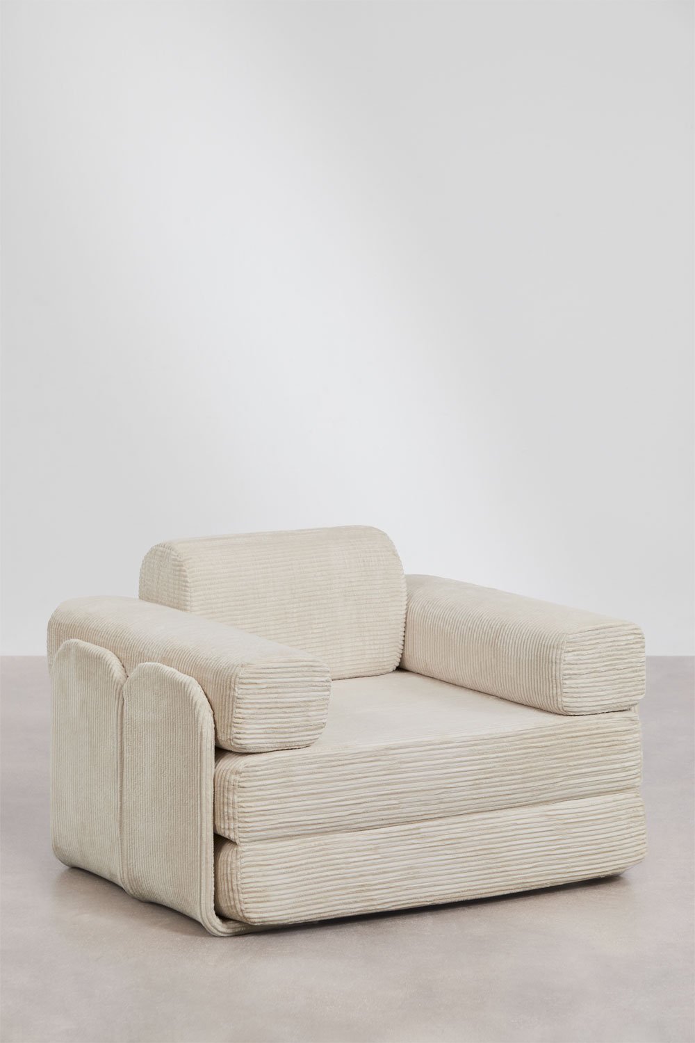 Vacuumverpakte fluwelen slaapfauteuil Paoly, galerij beeld 3