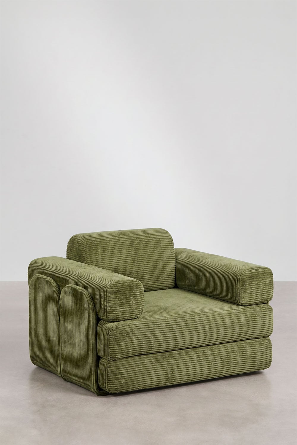 Vacuumverpakte fluwelen slaapfauteuil Paoly, galerij beeld 3