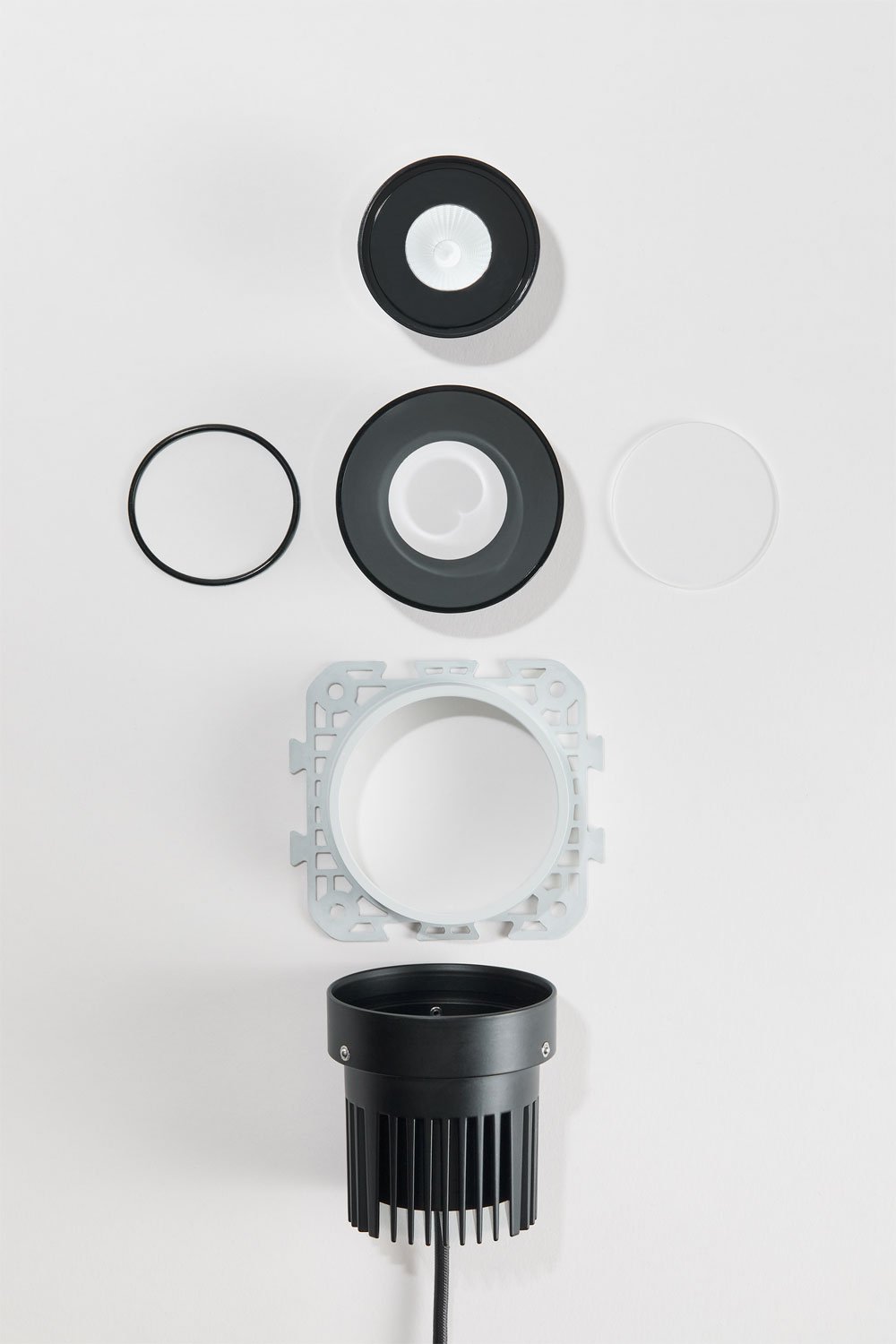 Pack van 3 inbouw LED downlights zonder rand, trimless, rond Ø6,8 cm voor buitengebruik in aluminium Luisiana, imagen de galeria 8