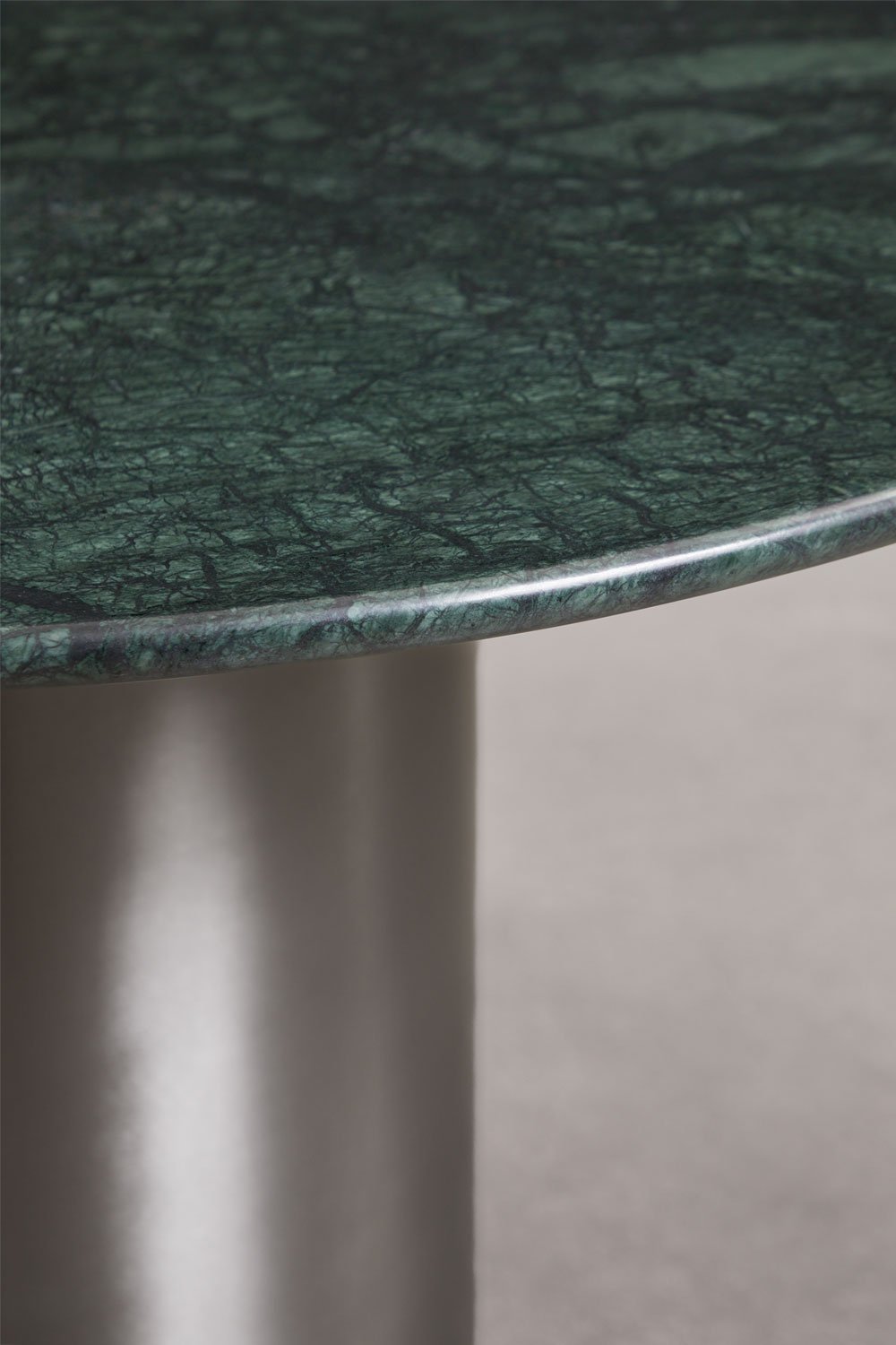 Ronde eettafel Ø120 cm in roestvrij staal Luceida, galerij beeld 2