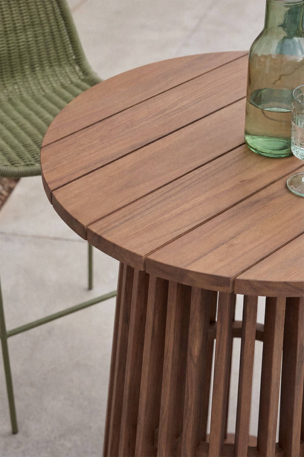 Ronde hoge tuintafel Ø70 cm van acaciahout Mura, galerij beeld 2