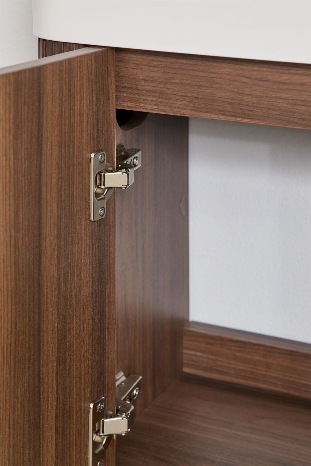 Hangend badkamermeubelset van hout met geïntegreerde wastafel Aizea, galerij beeld 4