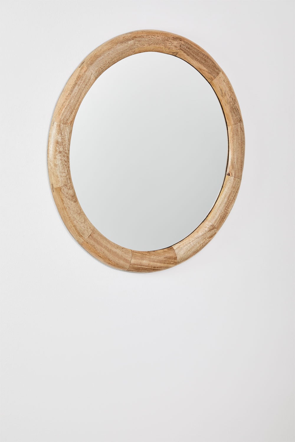 Ronde wandspiegel Ø80 cm van mangohout Virek, galerij beeld 2
