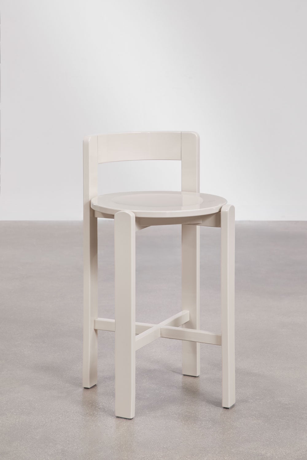 Noreli hoge kruk 65 cm van eikenhout, galerij beeld 1