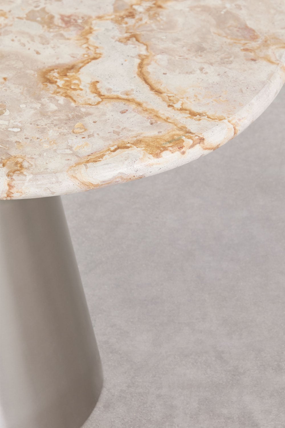 Ronde eettafel Ø120 cm van roestvrij staal Baelor, galerij beeld 4