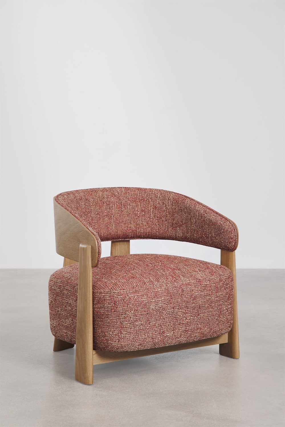 Fauteuil van bekleed eikenhout Olea, galerij beeld 3